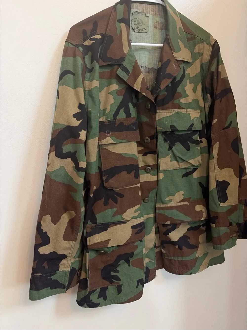 U.S. Army Woodland Camo Field Jacket - Green, Brown, Black, Tan